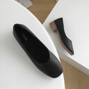 [당일출고] 꼼꼼구두 베로인 미들힐 기모안감 레더 펌프스(3.5cm)