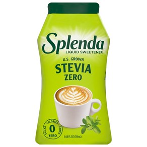 SPLENDA Stevia Liquid Zeo Caloie Sweetene Dops 1.68 SPLENDA 스테비아 액상 제로 칼로리 감미료 드롭 1.68온스 병(1팩, 1개