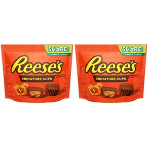 REESE'S 리세스 초콜릿 땅콩 피넛 버터 컵 280g(10.5oz)x2 Chocolate Peanut Butte Cup Candy Miniatues, 2개, 280g