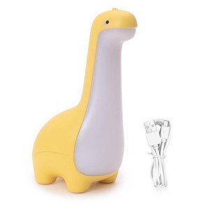 캐릭터 초등 대 학생 자녀방 인테리어 수면등 무드등 굿즈 긴 목 공룡 빛 USB 충전 잠자는 어린이 만화 머리맡 먹이 LED 귀여운 밤, [01] Wam white, [03] Yellow