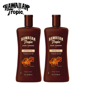 Hawaiian Topic 다크 태닝 선케어 모이스춰 라이징 오일 236ml 2팩, 236.6ml, 2개