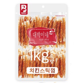 대박이네 실중량 1kg 대용량 강아지간식 애견간식, 치킨스틱껌1kg, 1개