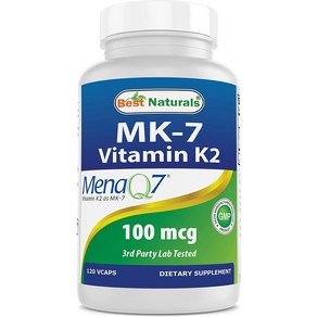 Best Natuals MK-7 Vitamin K2 100 mcg 120 Vcaps, 1개, 120정