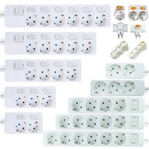 국내 제조 생산 멀티탭 안전 접지 2구 3구 4구 5구 6구 1.5M 3M 5M 7.5M 10M 콘센트, 1개, 안전 6구 (16A), 화이트