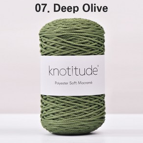 2mm 소프트 폴리에스터 마크라메실 코바늘실 175m, 1개, 07. Deep Olive