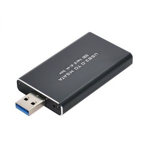 SSD카드 저장 용량 안정성 저장장치 Chelang USB 3.0에서 mSATA SSD 하드 디스크 박스 미니 PCI-E 1.8인치 52핀 인클로저 어댑터, 블랙 USB3.0 커버 포함, 1개