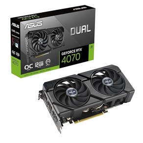 ASUS TUF 게이밍 지포스 RTX 4070 슈퍼 OC 에디션 게이밍 그래픽 카드 (PCIe 4.0 12GB GDDR6X DLSS 3 HDMI 2.1a 디스플레이 포트 1, DualBlack, RTX4070OCGDDR6EVO