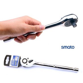 SMATO 라쳇핸들 원터치 3 8SQ 1 2SQ 푸쉬타입 핸드 소켓 분리 라쳇트 렌치 복스대 깔깔이 자루 핸들, 라쳇트핸들 3/8, 1개