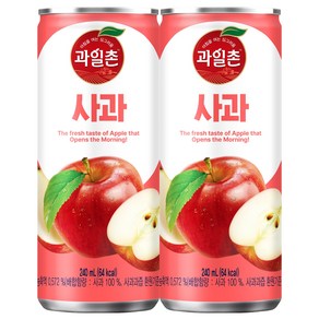 해태 과일촌 드링크 사과 캔음료 240ml 롱캔/편의점, 20개