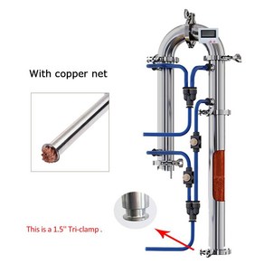 홈 브루잉 양주 브랜디 위스키 보드카 월광 기계 구리 메쉬 튜브 증류탑 1 5 인치 2 장비, CHINA, 1.5 With coppe mesh, 1개