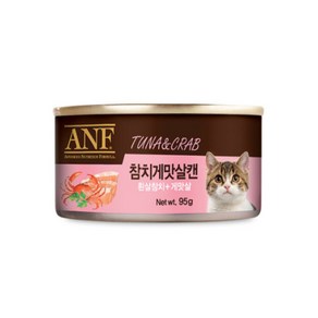 에이엔에프 고양이 간식캔 생선, 혼합맛(흰살참치/게맛살), 95g, 24개