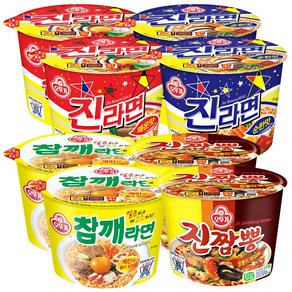 오뚜기 진라면 큰컵 매운맛+순한맛+참깨라면+진짬뽕 각2개 총8개, 1개