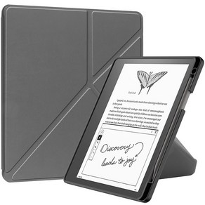 Kindle Scibe 2022 10.2 인치 전자 책 표지를위한 자기 PU 가죽 비즈니스 커버, 회색