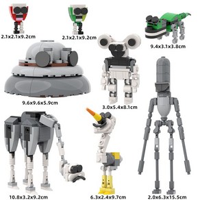 주노말리 공포게임 호환 괴물 동물원 블록 고양이 관리자 그림 인형 조립, A. 7가지 돌연변이 동물  거미  기린  타조  도마, 1개