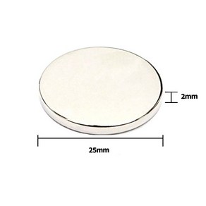 초강력 네오디움 ND 25mmx2mm 원형자석(1개)