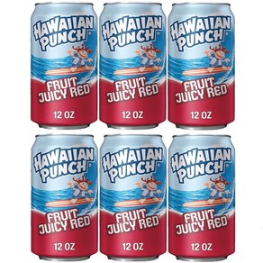 Hawaiian Punch 하와이언펀치 프룻 쥬시 레드 드링크 355ml 6개입, 6개, 1개입