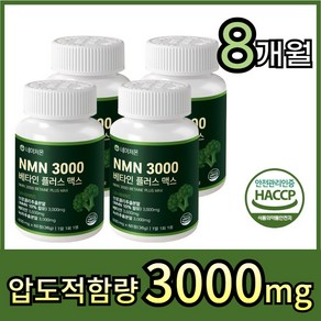 네이처몬 식물성 NMN 엔엠엔 베타인 식약청 haccp 인증 nad 니코틴산아미드, 4세트, 60정