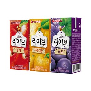 리이브 사과 190ml 24개 포도 24개 제주감귤 24개 서울우유 &위드단비