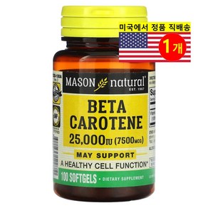 Mason Natual 베타카로틴 25000IU (7500mcg) Beta Caotene, 1개, 100정