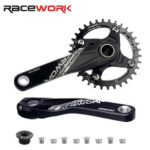 RACEWORK 통합 크랭크 세트 Mtb Hollowtech 크랭크 암 자전거 104 Bcd 산악 자전거 커넥팅로드 더블 32/34/36/38/40T, 17)RW cank 32T O - 170mm, 1개