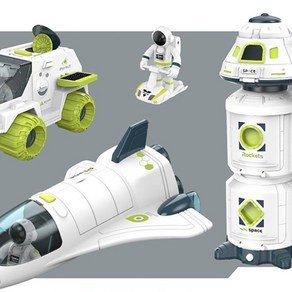 우주 로켓 비행기 장난감 세트, 1개