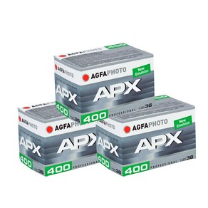 아그파 흑백필름 APX 400-36컷 (3롤) 세트상품 AGFA 400 FILM 일반필름, 1개, 아그파 흑백필름 APX 400-36컷 (3롤) 세트