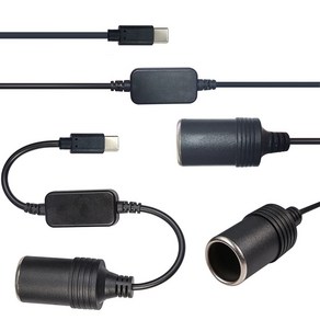 차량용 가정용 멀티 5V C타입 USB to 12V 1A 시거소켓 하이셀 멀티 승압 변환젠더 C포트 35cm