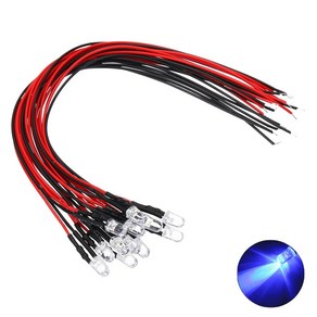 24V LED 블루 표시등 저항 내장형 와이어 케이블 일체형 산업용 DIY 전기 배선 조명 표시등, 10개