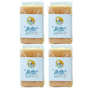 NELLIE'S 넬리 천연 수세미 8개 (2ea x 4) 천연 펄프행주 거품이잘나는 코코넛껍질