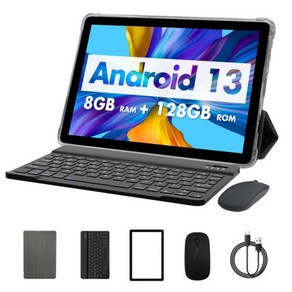 태블릿 PC PRITOM TAB11 키보드 마우스 케이스 안드로이드 14 10 8GB(4 + 4 확장) 128GB 옥타 5G WiFi, 없음, 1) 그레이, 없음