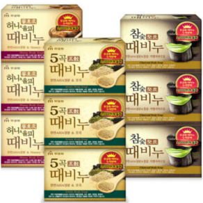 무궁화 때비누 3종 혼합(오곡3개+허니3개+참숯3개), 9개입, 90g