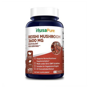 누사퓨어 레이시 머쉬룸 영지버섯 3600mg 200정 NusaPue Reishi Mushoom, 1개, 기본