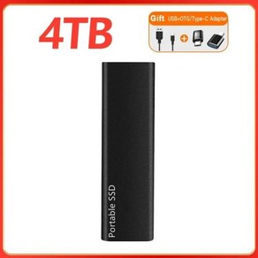 휴대용 외장 SSD 하드디스크 외장하드 하드 드라이브 1TB 디스크 2TB 고속 USB3.1 모바일 솔리드 스테이트 노트북 맥용, 없음, 4) Black-8TB