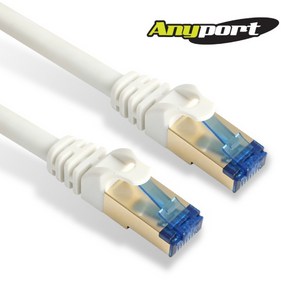 Anypot ANYPORT CAT.8 S-FTP 40G 다이렉트 랜케이블 화이트 1M 초고속 인터넷 LAN 선 AP-8SFTP-1M W 랜/광통신 장비-랜케이블/랜장비, 1개, 100cm