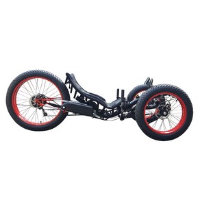 야외 재미 표류 오프로드 500 와트 모터 4.0 인치 지방 타이어 전기 RECUMBENT TRIKE, 빨간, 1개