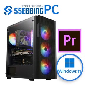 쌔삥PC 윈도우포함 5700X 4070 영상편집 방송용 유튜브 오토캐드 배그 게이밍PC 모음, 기본형, F11 (I3-12100+내장VGA)