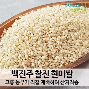 진도장모와 서울큰사위 백진주쌀 백미 현미 쫀득한 찰진 밥맛 고흥 산지직송 24년12월 출하, 백진주 (현미), 1kg, 1개