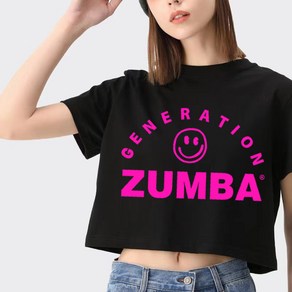 줌바티 Zumba 줌바웨어 단체복 운동복 줌바댄스 줌바 방송댄스복 줌바댄스복장 줌바반팔티 T198, 3_검정(핑크스마일)