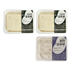 [정담두부집] HACCP 100%국산콩 수제두부 두부 순두부, 350g, 3개입, 두부 350g 2모 + 까만두부 350g 1모