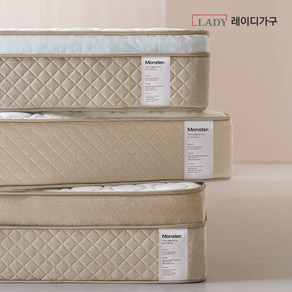 레이디가구 몬스터 뉴필로우탑 80T 고밀도 침대 매트리스 킹 K, 샌드베이지, 28cm