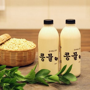 콩국수 백태콩물 500mL 2EA (맷돌로 직접 갈아만든 순수하고 진한 순진콩물) 콩국, 2개, 1L