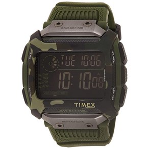 TIMEX 커맨드 쇼크 디지털 CAT 시계 레진 스트랩 포함 54mm 올리브 카모