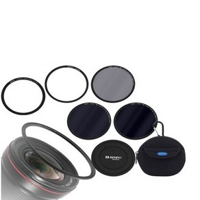 벤로 자석필터 82mm 실속형 A키트 (ND8+ND64+ND1000+자석렌즈캡+자석82mm어댑터링+자석82-77스텝다운링+원형필터파우치), 1개