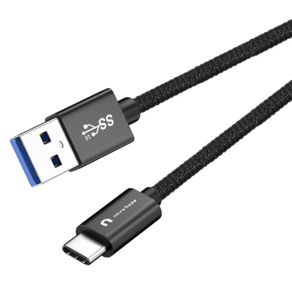 노바베이스 USB A to C 타입 고속충전 데이터 케이블 USB 3.2 GEN2 10Gbps, 1개, 블랙, 200cm