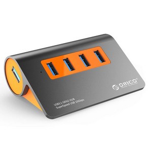 [10Gbps 고속 전송] ORICO USB3.1 허브 Gen2 4포트 USB 허브 12V2.5A 전원 어댑터 부착 1mUSB 케이블 부착 OTG 기능 대응 고방열 알루미늄 M3H4-G2, 1개