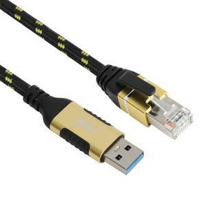 NX1388 USB3.0 AM to RJ45 기가비트 랜선 2M NX-UA-RJ45-020M, 1개, 블랙메쉬