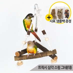 트릭시 앵무새 삼각 스윙 그네(대) 장난감 나무횟대, [단일상품], 1개