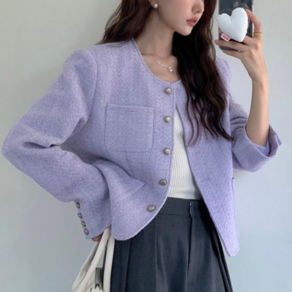 [뉴데이][#당일출고#하객룩]여성 클래식 포켓 트위드 자켓