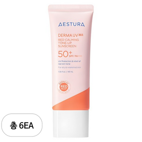 에스트라 더마 UV 365 레드진정 톤업 선크림 SPF50+ PA++++, 40ml, 6개