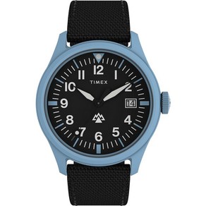 손목시계 Timex 타이맥스 타임맥스 남성용 익스페디션 노스 트라프록 43mm 시계 블랙/블루. 모던.